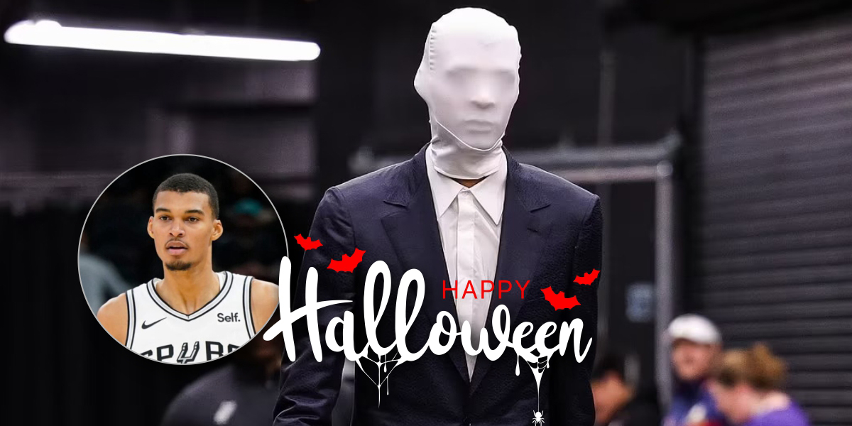 Victor Wembanyama Arrives as Slenderman for Halloween 2023